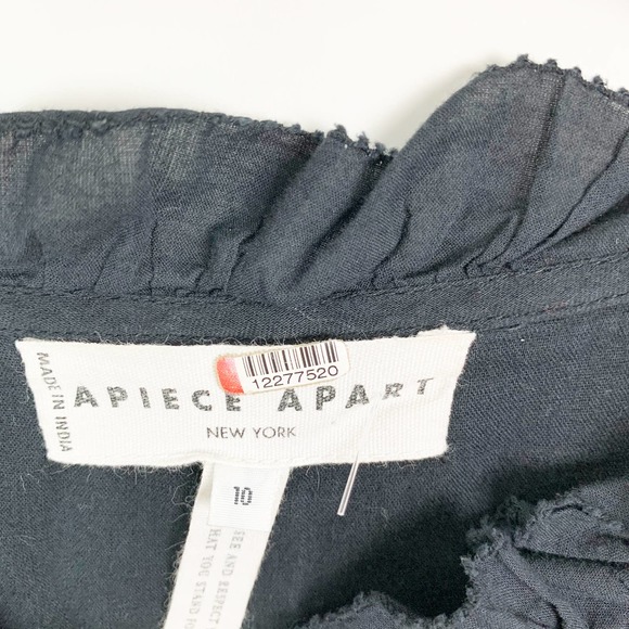 Apiece Apart Women's Limon Eyelet Ruffle Black Jumpsuit 10 - Picture 9 of 9